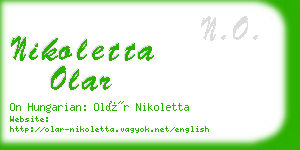 nikoletta olar business card